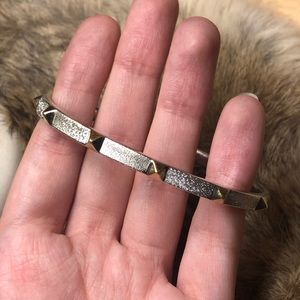 Sterling silver spikes bangle bracelet